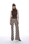 OUDE WAAG High-Neck Shirred Halter Vest OW-OW-25PF-TP03-HZ (BR430 Gray Brown) (OW-25SS-TP02 OW-25PF-TP03)